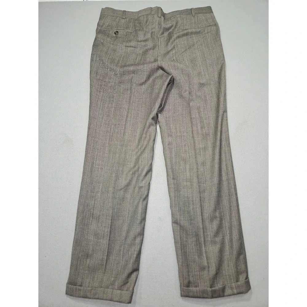 VTG Florentino Clothes Glen Check 2PC Wool Suit Blazer Trousers Gray Sz 38x33